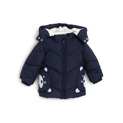 Boys Dark Blue Printed Jacket